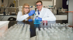 Students with test tubes