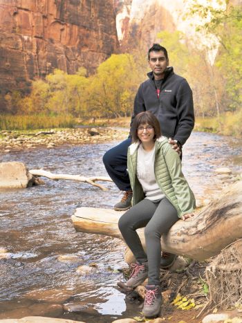 Nadeeshani Ratnayaka and Partner Posing in Nature