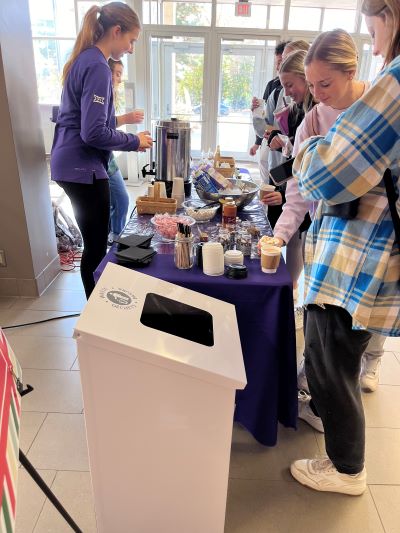 2024 Hot Cocoa Bar with students